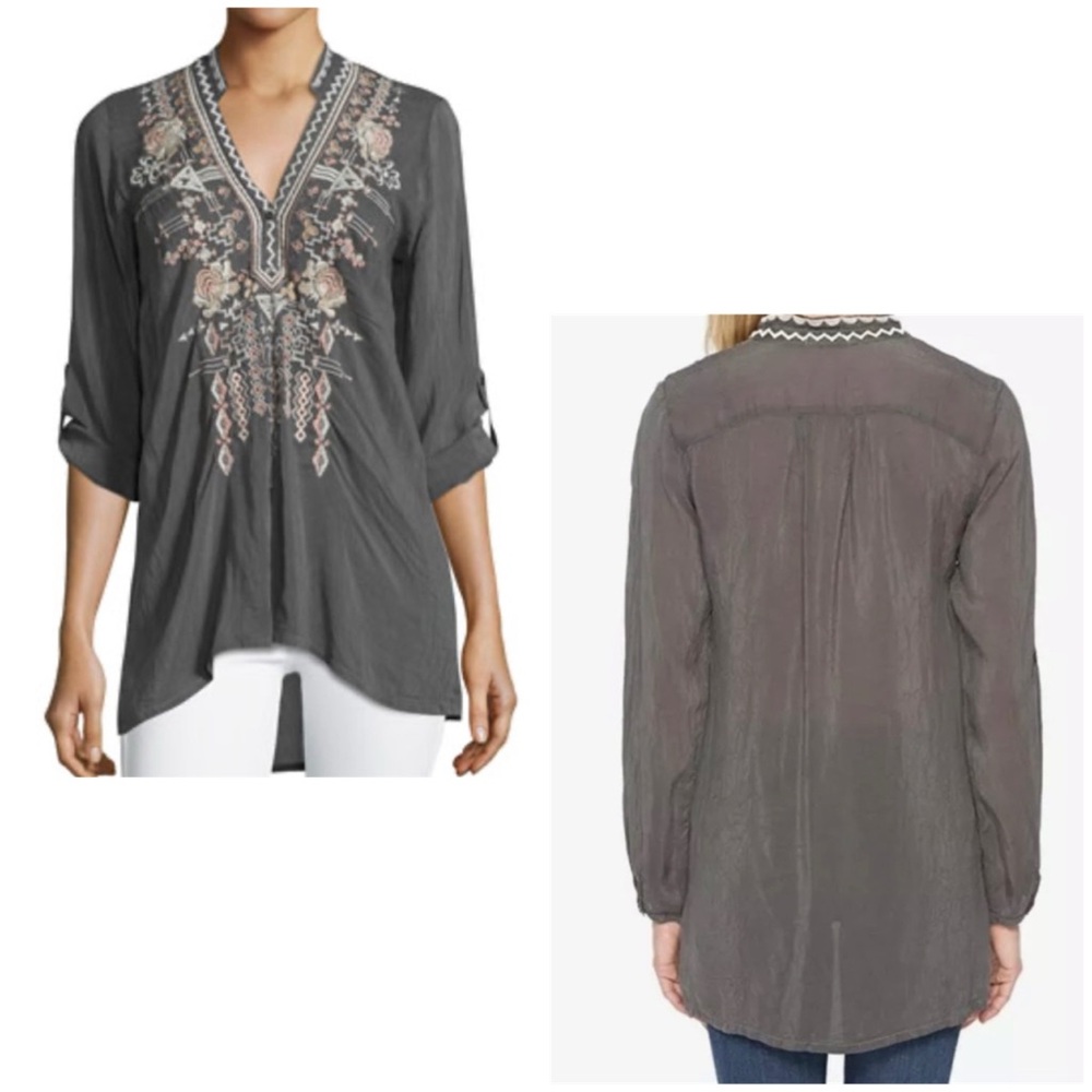 💥PRICE DROP💥 Lydia Split-Neck Embroidered Blouse
